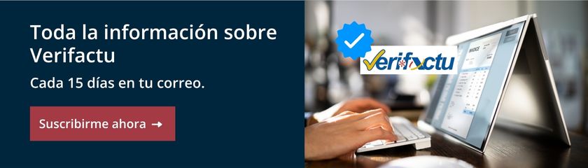 Banner con enlace para suscripción a la newsletter y recibir información quincenal sobre Verifactu